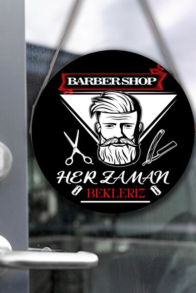 SHELİFE Barber Shop Glass Door Sign, Ornament for Barber Shop, Glass Door Bar...