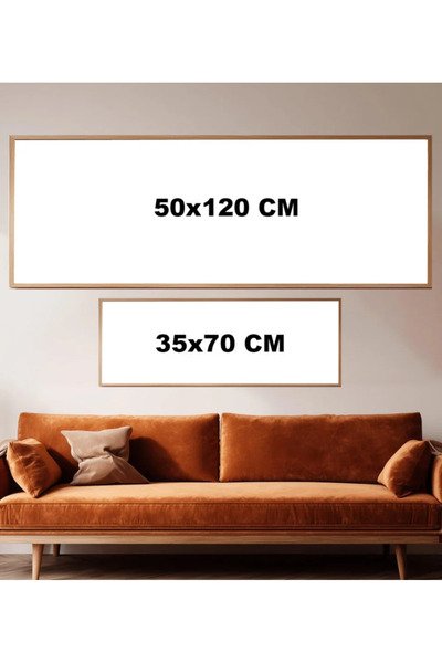 dekorodam Ahşap Çerçeveli Panoramik Salon Tablosu | Modern Duvar Dekoru | Otu...