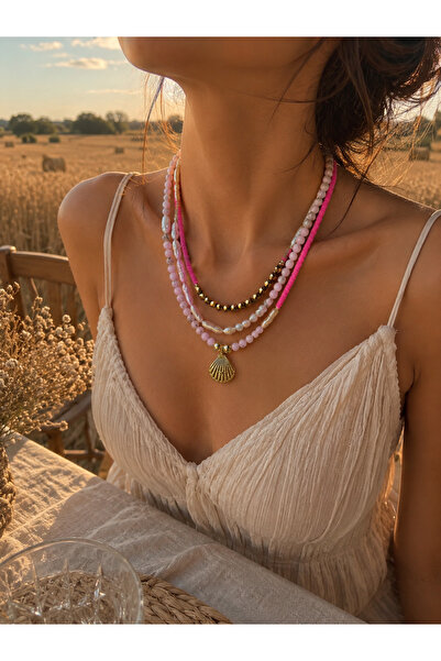 Atelier DRNS Jewelry 🌸🐚 Pink Pearl 3’lü Yaz Kolye Kombini