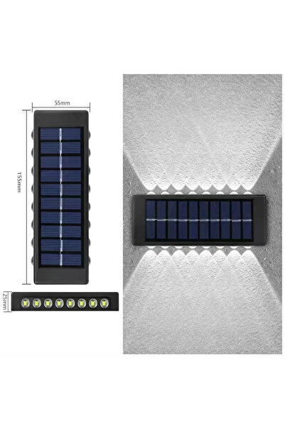 Choice16 Heinast 2 قطعة 16LED-White مصباح جداري يعمل بالطاقة الشمسية، مصابيح ...