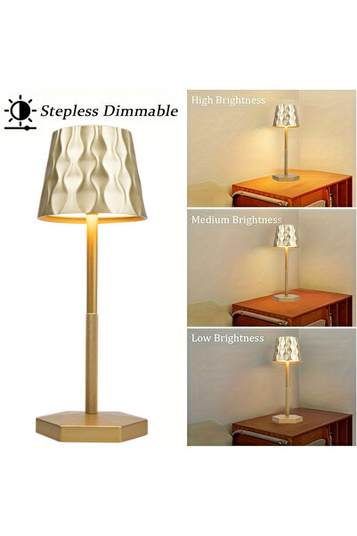 Choice1 Gold Classic Minimalist Touch Wireless Table Lamp, Decorative Table L...
