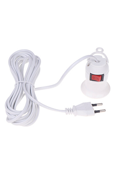 Choice 1pcs EU Plug 220V 4M Power Cord Cables E27 Lamp Base Holder With Switc...