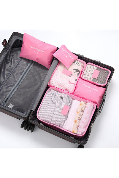 Choice4 Pink 6Pcs/Set Large Capacity Waterproof Travel Storage Bag Set with Z...