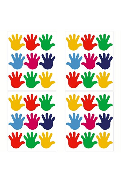 Choice Large HY-113 Handprint-36 36pcs color handprint wall sticke suitable f...