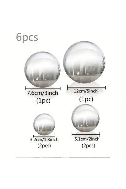 Choice1 6pcs Durable 5/6pcs Mirror Reflective Ball Stainless Steel Gazing Bal...