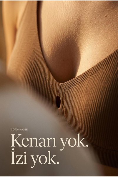 cotonhause Sutien Capucino Ghost, tăiat cu laser, fără cusături, cu șnur, fără sârmă, invizibil, Bralet C3T0N7O633