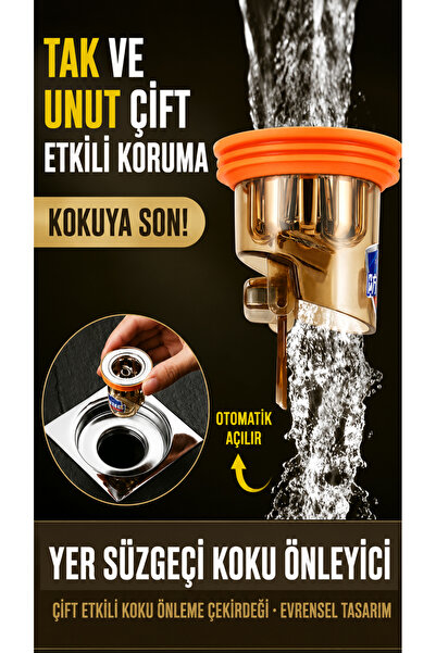 Destpak Gider Matik - Lavabo Yer Gideri Koku Engelleyici Süzgeci - Haşere Eng...