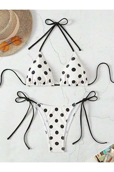 sayina Polka Dot Triangle Bikini Set