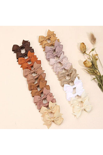 Choice1 FJ5269-24C 24Pcs/set Kids Cute Mini Ribbon Hair Bows Hair Clip for Gi...