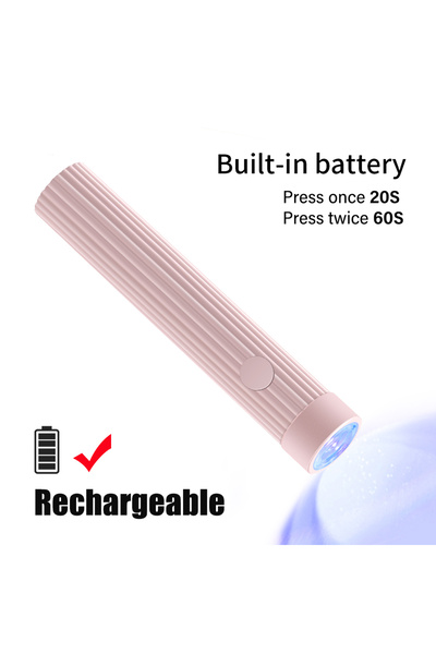 Choice1 Pink USB Rechargeable Mini Nail Lamp - Cordless UV LED Nail Lamp Curi...
