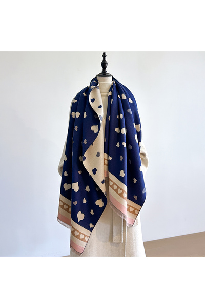 Choice3 Navy Blue 2025 Designed Women's Winter Warm Cashmere Shawl - Fashion ...