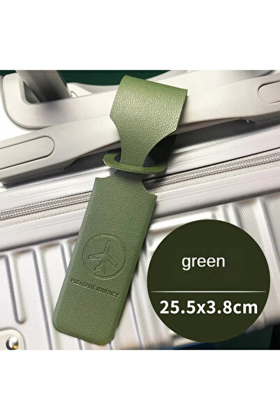Choice4 green Men Women Yellow PU Leather Luggage Tag Portable Suitcase Ident...