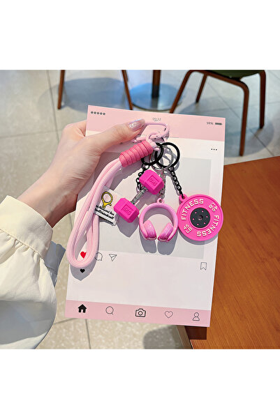 choice2 rose Dopamine Barbell Plates Keychain Kettlebell INS Simulation Dumbb...