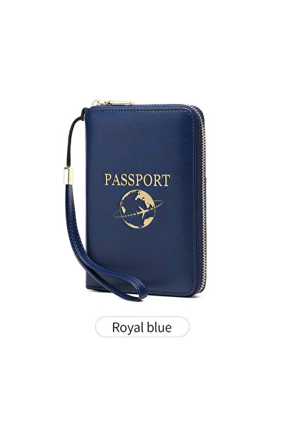Choice HZ730-Royal blue RFID Blocking Passport Holder, Travel Wallet, Passpor...