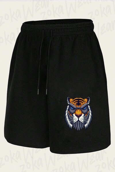 ZOKAWEAR Unisex Cyberpunk Tiger Design Printed Shorts