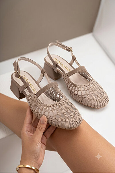 Demashoes Γυναικεία Σανδάλια Μινκ Νατ Άνετα Μπαλαρίνες Κοντά Χοντρά Τακούνια ...