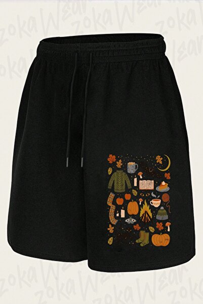 ZOKAWEAR Unisex Autumn Nights Design Printed Shorts