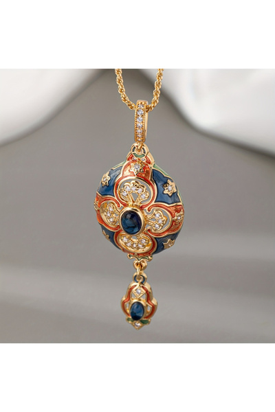 Choice YC2048-1 1-piece Retro Palace Style Colorful Patterned Geometric Penda...