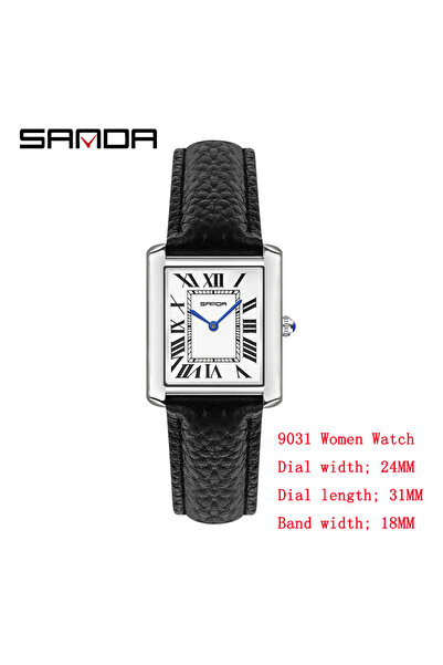 Choice4 Woman Black SANDA Quartz Watch Roman Numeral Stainless Steel Leather ...