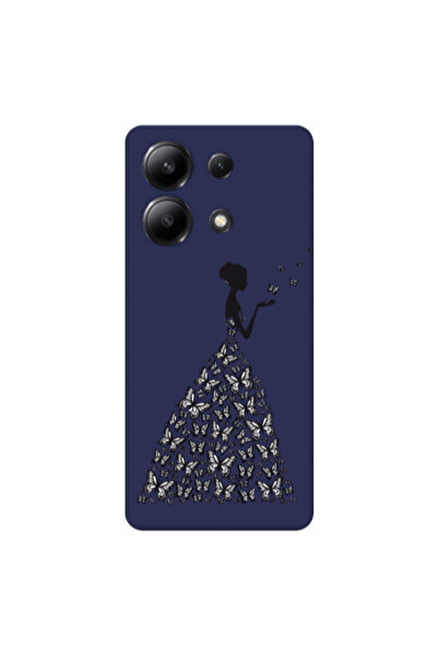 Other Xiaomi Redmi Note 13 4G Butterfly Girl Dark blue Colored Silicone TPU Θήκη