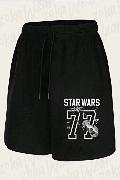 ZOKAWEAR Unisex Star Wars 77 Athletic Print Design Printed Shorts