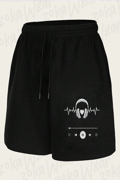 ZOKAWEAR Unisex Music Headphones Playing Song List Design Printed Shorts