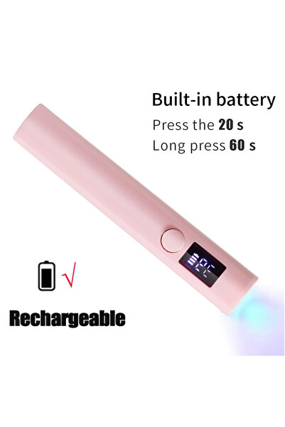 Choice مصباح أظافر محمول صغير من LULAA باللون الوردي، يعمل بتقنية USB، مناسب ...