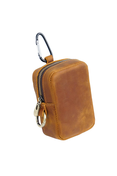 Choice Brown Leather Bag With Zipper Key Holder Coin Wallet Card Pouch Belt W...