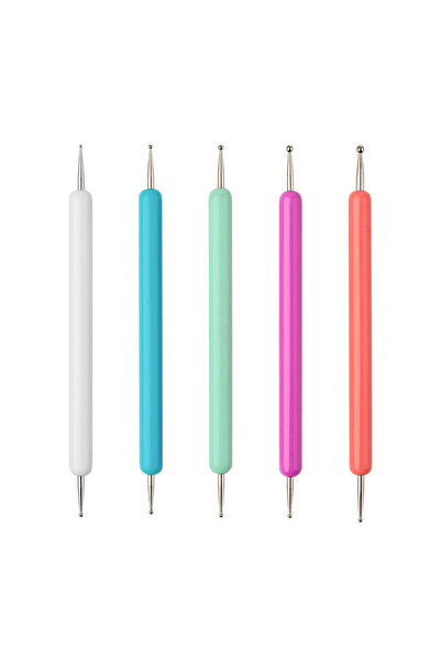 Choice 5pcs each Pack 5Pcs/Set Professional 2 Ways Nail Art Dotting Pen Plast...