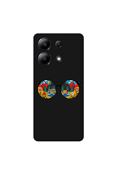 Other Xiaomi Redmi Note 13 4G Round Glasses Black Colored Silicone TPU Θήκη
