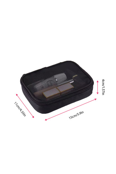 Choice S Women Fashion Makeup Bag Women Solid Color Zipper Cosmetic Bag Mesh ...