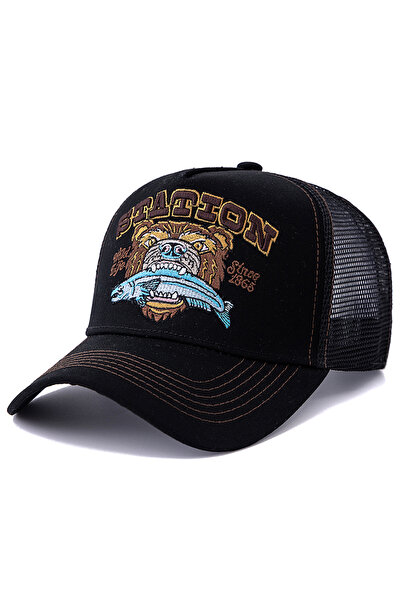 Choice4 56cm-60cm Black Hot Sale Unisex Bear Head Pattern Cap Summer Breathab...
