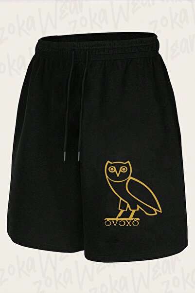 ZOKAWEAR Unisex Ovoxo Owl Drake Design Σορτς με στάμπα