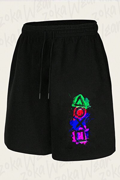 ZOKAWEAR Unisex Play Buttons Dust Design Printed Shorts