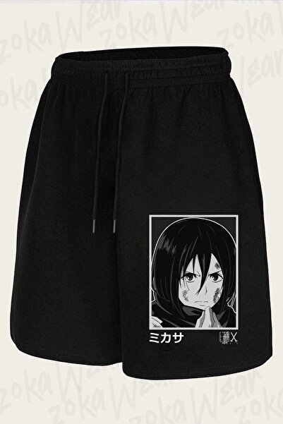 ZOKAWEAR Unisex Attack on Titan Mikasa Ackermann Anime Design Printed Shorts