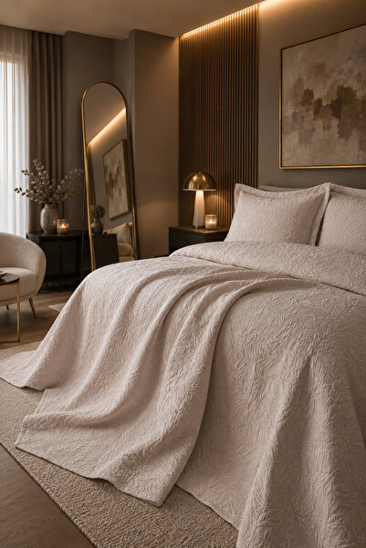 BED-LİNE طقم مفرش سرير إيما مزدوج بيج 240*230 سم