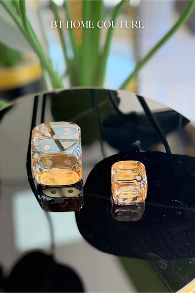 OBJE 2'Lİ KRİSTAL ZAR OBJELER