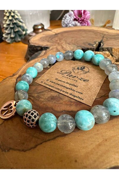 parze doğaltaş Larimar and Labradorite Taarım Bracelet 2