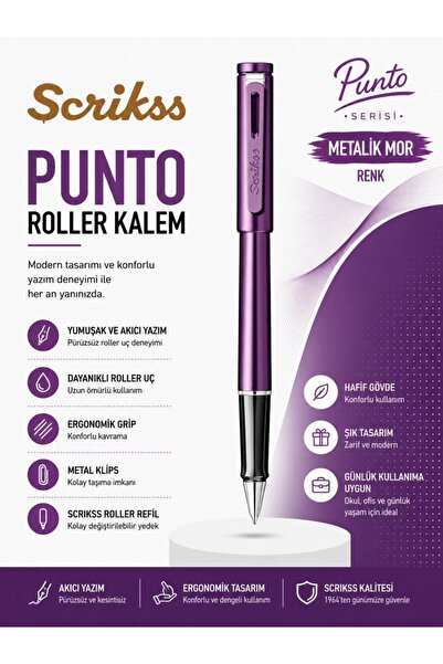 Scrikss Punto Roller Kalem Metalik Koyu Mor