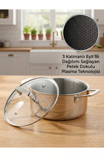 Emsan Pro Tri Ply Derin Tencere Çelik 24 cm