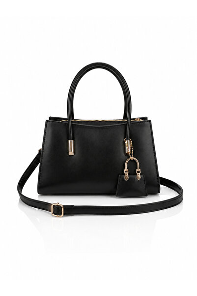 Av A Dos Women's Shoulder Bag with Accessories, Cross Strap, Gold Detailed Mi...