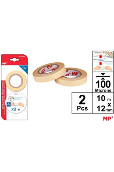 OEM Αυτοκόλλητη Ταινία Διπλής Όψης Μπεζ 10μ x 12χιλ. 2 Τεμάχια Κωδικός: PA512-01