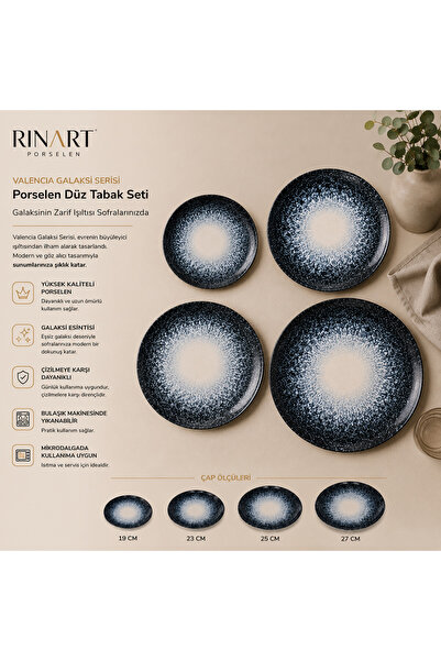 RİNART PORSELEN Valencia Galaxy 4-Piece Presentation and Service Plate Set 19...