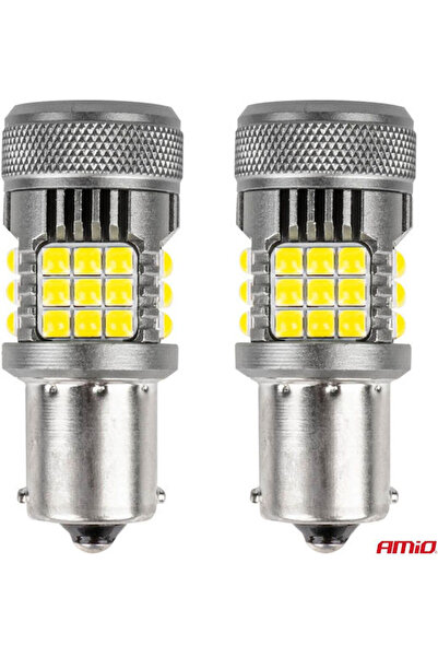 AMIO Λάμπες Αυτοκινήτου BA15S / P21W / R10W / R5W Canbus LED 6000K Ψυχρό Λευκ...