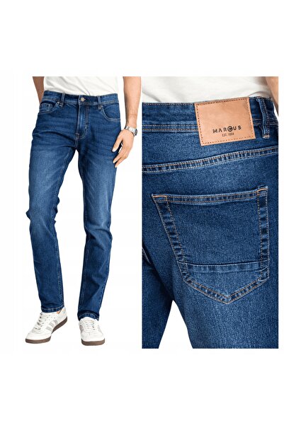 MARCUS Blugi Barbati, Style Sebb, Marime W42-L32, Albastru, Regular Fit, Bumb...