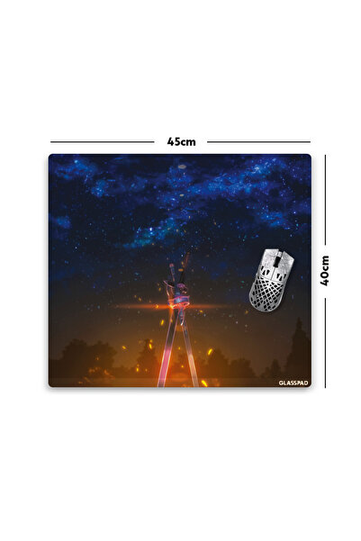 GlassPad Cam Mouse Pad - Hoshi Sora - Premium Temperli Cam - 45x40 Cm [M]