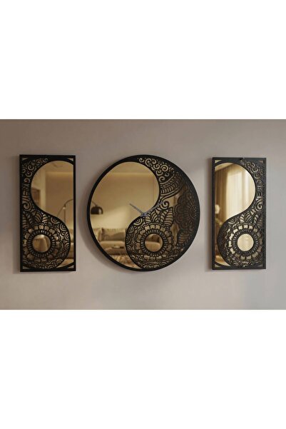 ERGEÇ TASARIM Denge Serisi Yin Yang Gold Aynalı Pleksi Dekoratif Duvar Saati ...