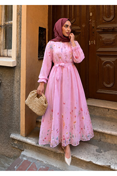 Efulim Womens MODAL TÜL ŞİFON ELBİSE