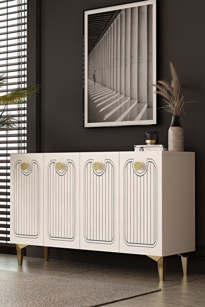 Dekortis Home Dekor 120DHDK3BA HERA LAZER DESENLİ KONSOL ve TV SEHPASI, ÜNİTE...