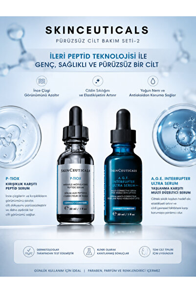 SkinCeuticals P-TIOX & A.G.E. Interrupter Ultra 30 ml + 30 ml | Kırışıklık ve...
